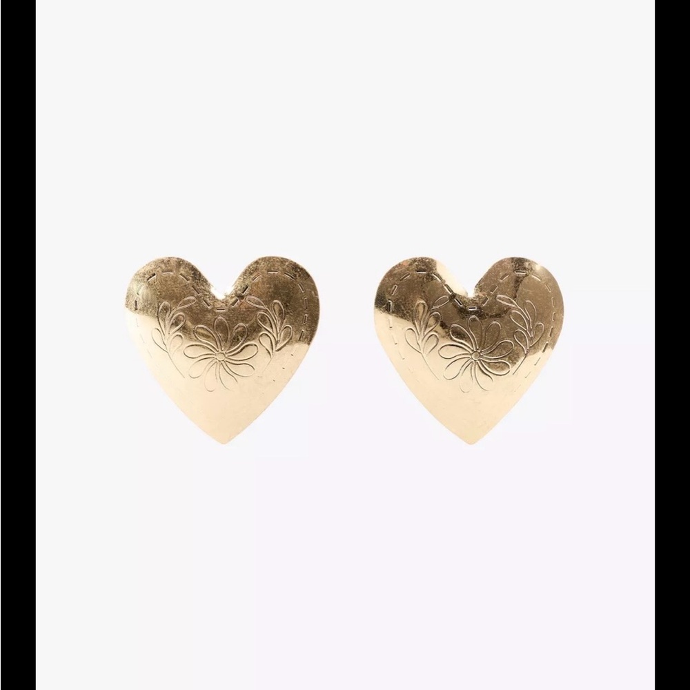 Zara Gold Heart Earrings